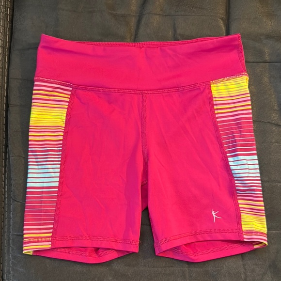 Kirkland Signature Pink and Multicolor Striped Athletic Shorts - Picture 1 of 3
